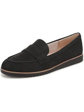 Women's Black Closed Toe Flat Slip On Fashion Casual Zee Penny Loafer